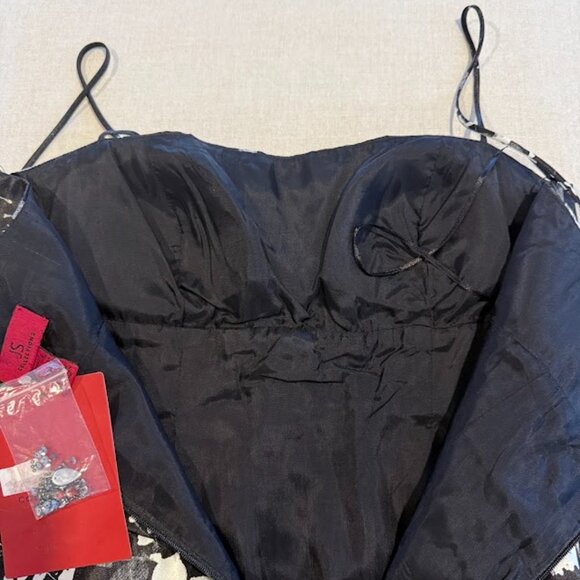 JS Collections Black Floral Satin Dress - Size 8 - NWT - Picture 8 of 10